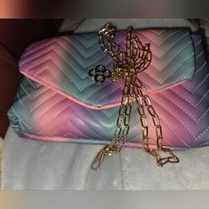 Gradient Quilted Women's Bag with Gold Chain NWOT